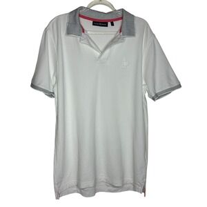 Psycho Bunny Mens Size 5 L White Pima Cotton Polo Shirt Preppy Golf Embroider